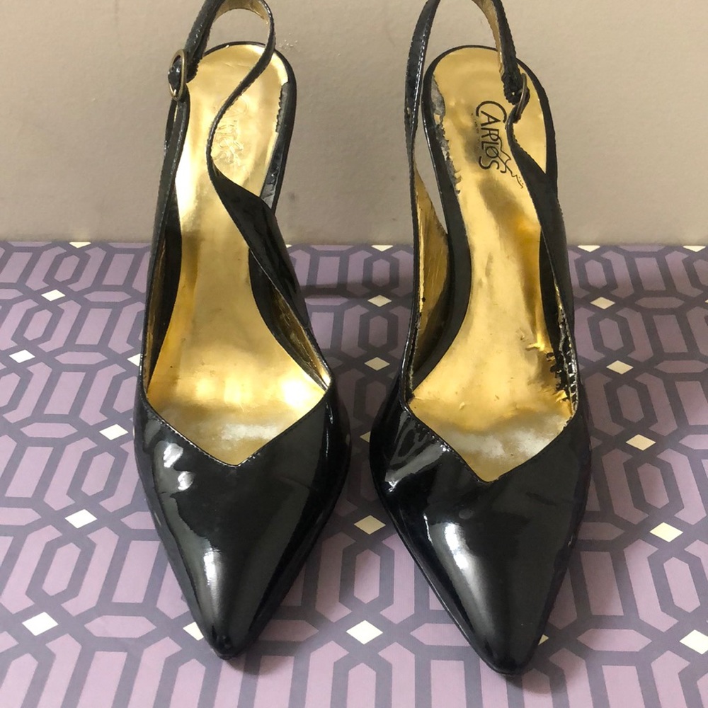 Carlos Santana Black Patent Leather Heels